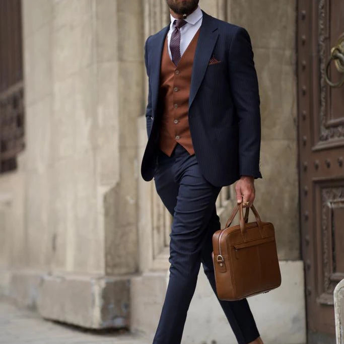 Men Tailored Italian Groom Wedding Suit