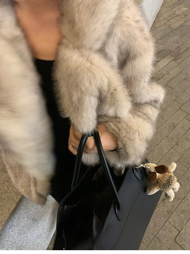 Oversized Faux Fox Fur Winter Coat