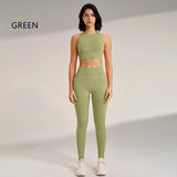 Women High Waist Leggings & Top Set