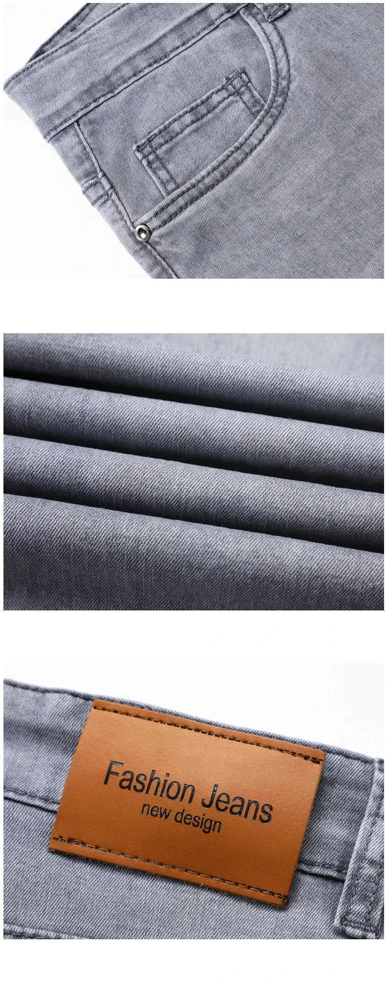 Men Grey Stretch Jeans