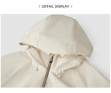 Women's Windproof Raglan Hooded Spring Jacket