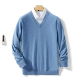 Men's Plus Size Wool V-Neck Sweater