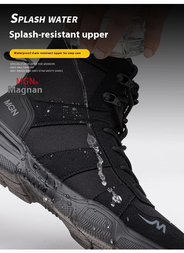 Women Safety Shoes Rotating Button Work Sneakers