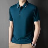 Men Luxury Silk Cotton Polo Shirt