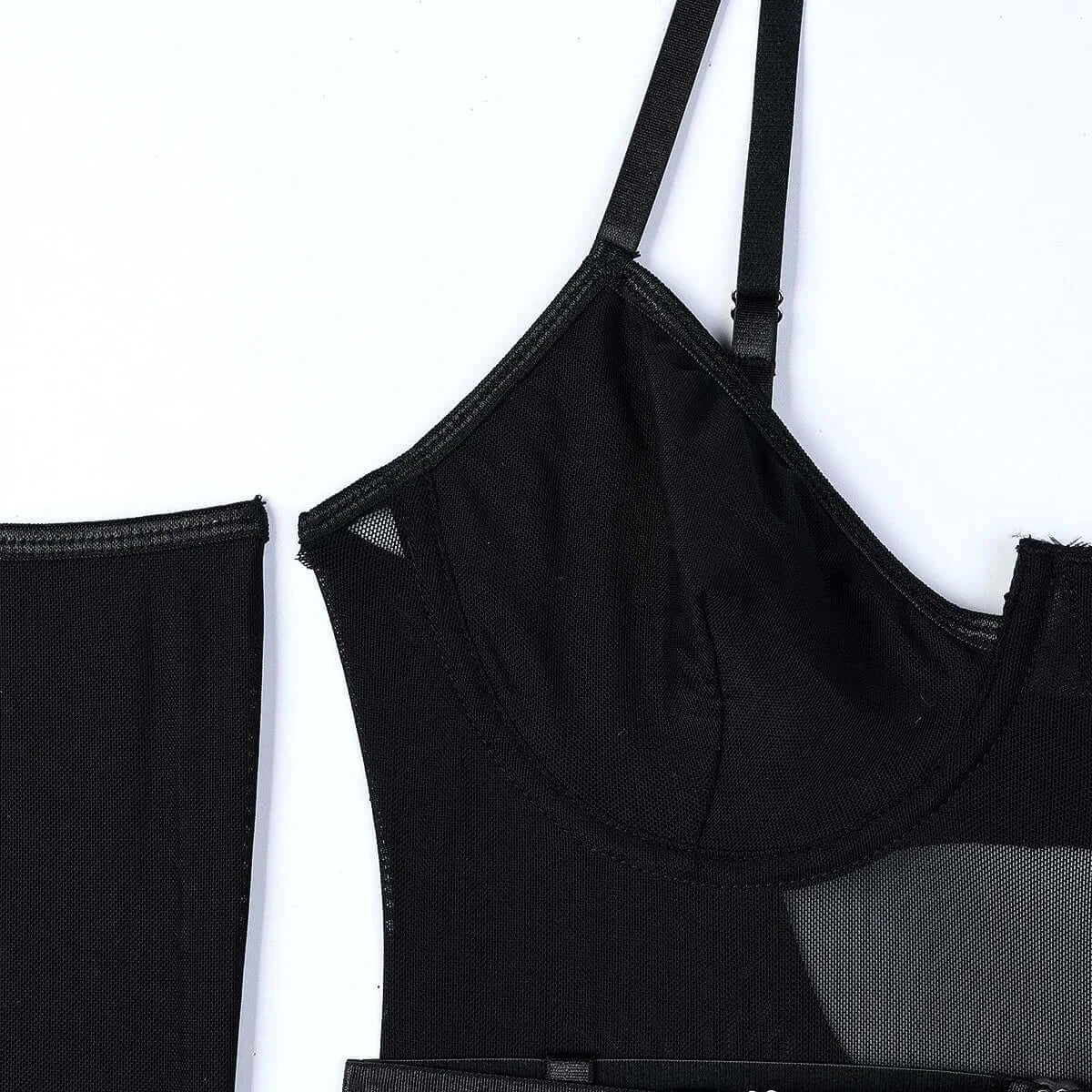 Women Mesh Splicing Suspender Jumpsuit