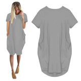 Women Casual Loose Cotton Dress