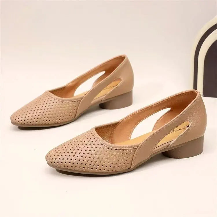 Perforated Pointed Toe Pumps – Breathable & Stylish 2025