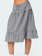 Women Floral Pleated Maxi Skirt