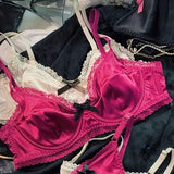 Women Ice Silk Bra Set