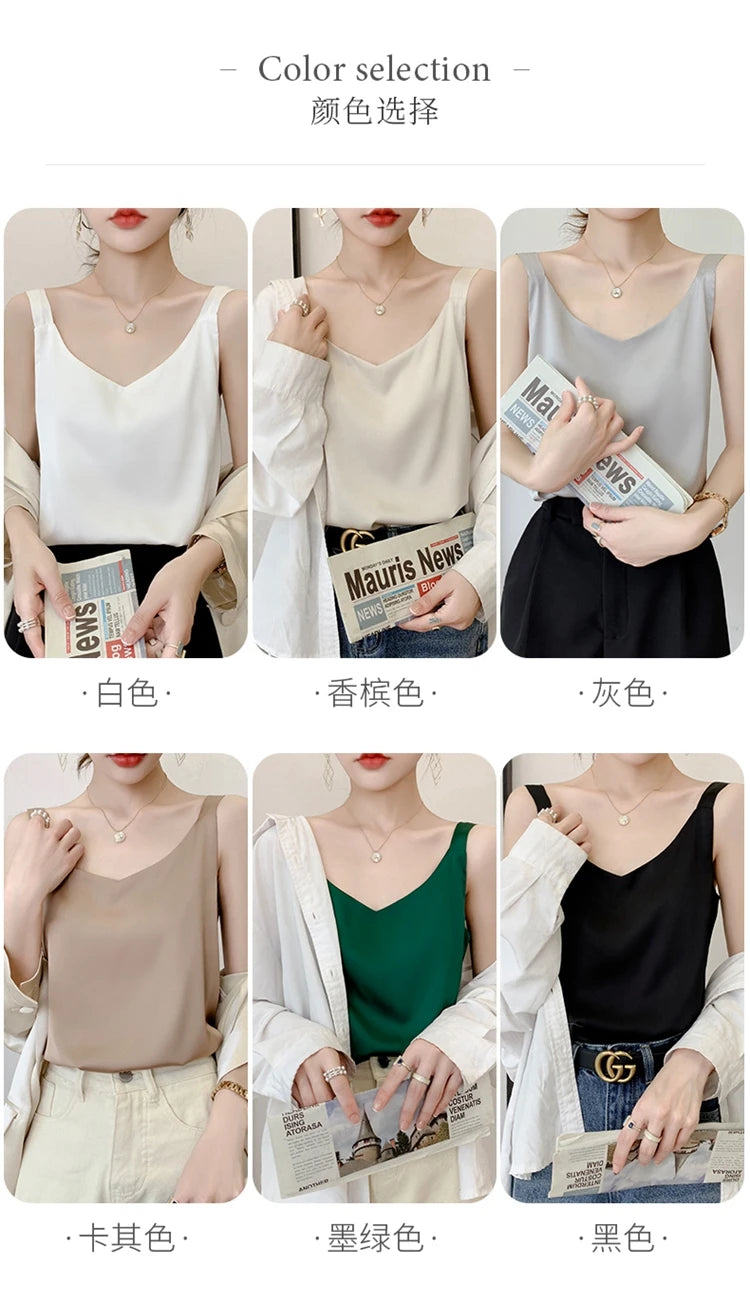 Satin Silk V-Neck Cami