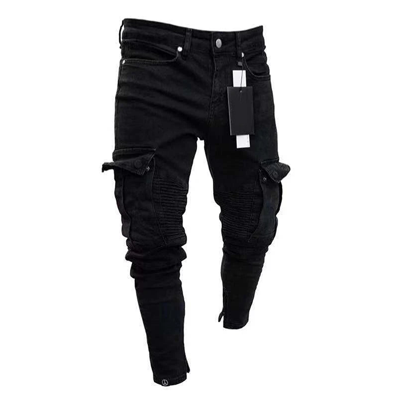 Men Cargo Pocket Jeans