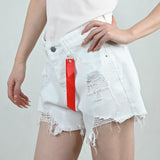 Women’s Ripped High Waist Tassel Jorts