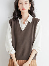 Women Loose V-Neck Knit Vest