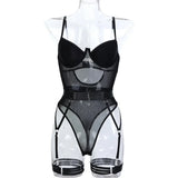 Women Mesh Splicing Suspender Jumpsuit
