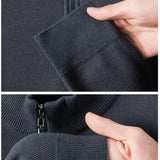 Men Half Zip Velvet Knit Sweater