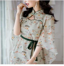 2025 Korean Hanbok Dress featuring floral design and full-length sleeves, ideal for traditional wear and special occasions.