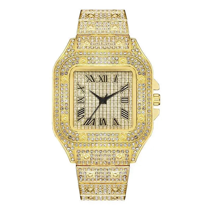 Luxury Rhinestone Gold Unisex Watch