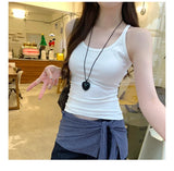 Basic Ribbed O-Neck Camisole Tank Top