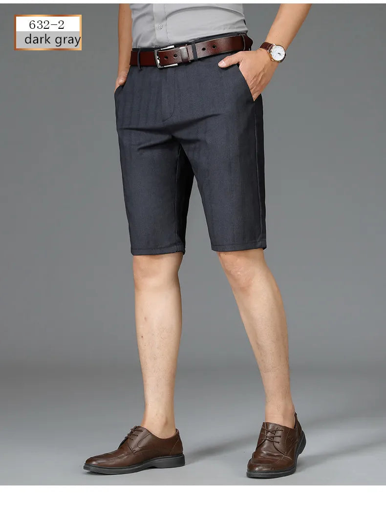 Men Striped Business Shorts