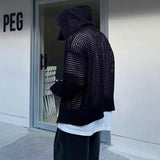 Men Lightweight Hooded Knit Sweater