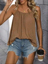 Pleated Sleeveless Vest