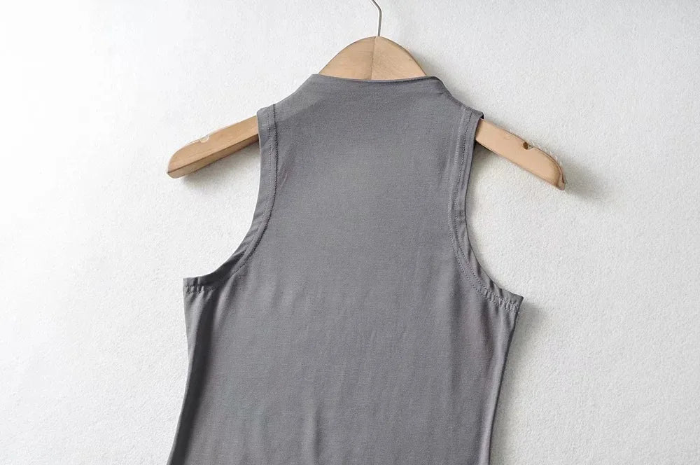 Solid Color Sleeveless Crop Tank Top