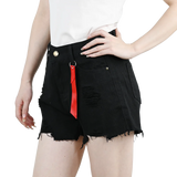 Women’s Ripped High Waist Tassel Jorts