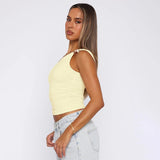 One-Shoulder Beaded Ruched Tank Top