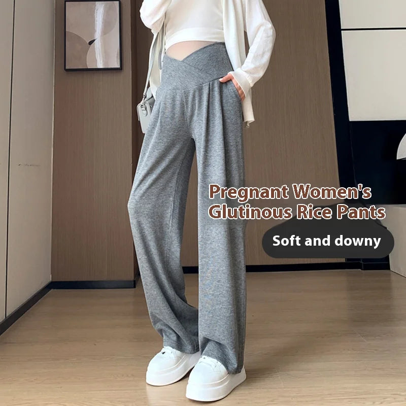 Wide-Leg Low-Waist Maternity Pants