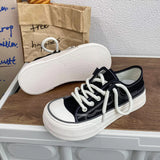 Women Canvas Sneakers Non Slip Lace Up Flats