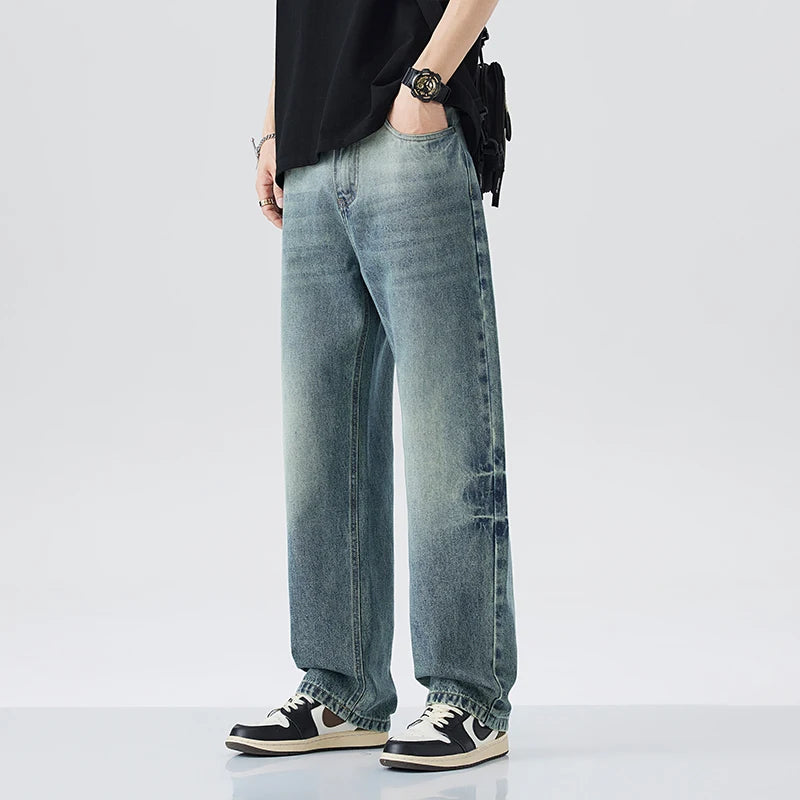 Men Retro Straight Jeans