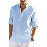 Men Linen Casual Blouse