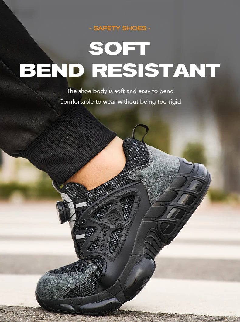 Women Safety Shoes Reflective Steel Toe Sneakers