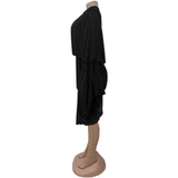 SculptEase™ – Ruched Flare Sleeve Bodycon Jumpsuit (Stretchy, Elegant & Curvy-Fit)