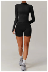 Women's Zip Long Sleeve Yoga Jacket – Slim Fit Gym Training Top