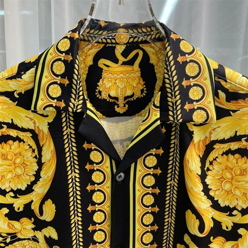 Men Silk Button Down Shirt