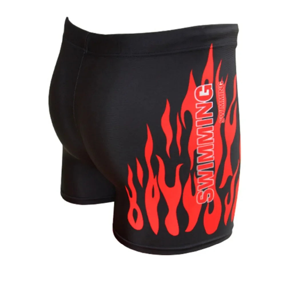 Men Flame Print Swim Briefs