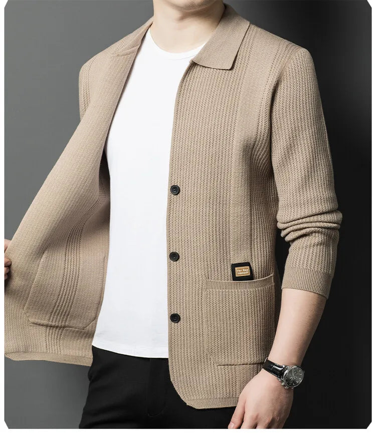 Men V-Neck Cardigan Sweater