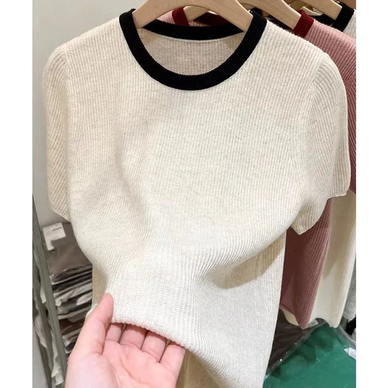 Women's O-Neck Slim Knit Sweater
