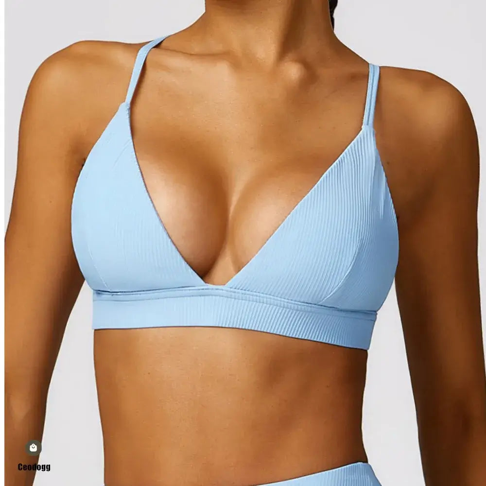 Women Ribbed Breathable Sports Bra