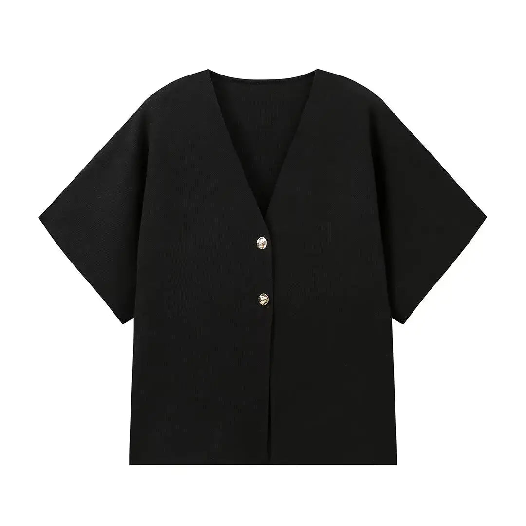 Women Solid Knit Button Waistcoat