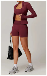 Seamless Women's Long Sleeve Yoga Jacket – Windproof Running Sports Top