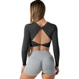 Women Open Back Long Sleeve Yoga Top