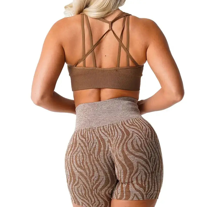 Women Ribbed Galaxy Seamless Sports Bra