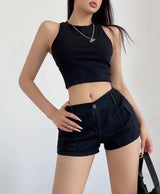 Women's High Waist Cotton Shorts