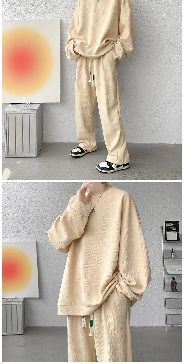 Men’s Plus Size Plain Tracksuit Set M–5XL