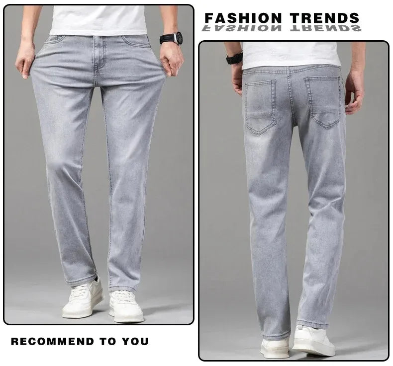 Men Grey Stretch Jeans