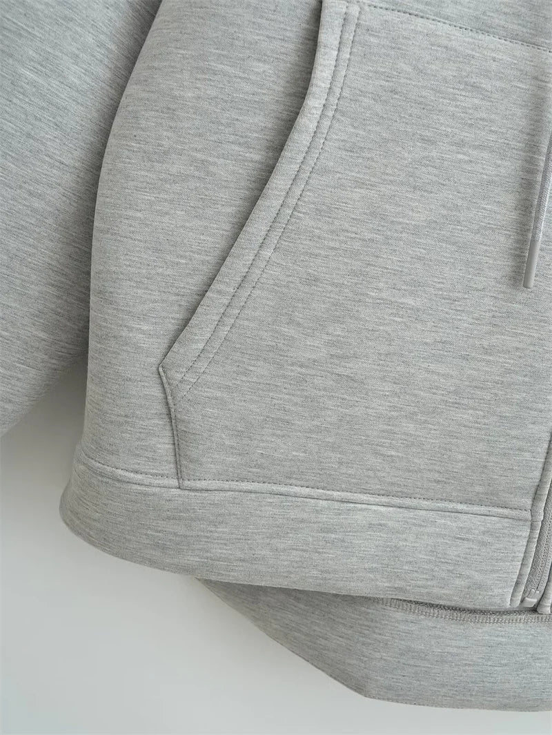 Women's Oversized Zipper Hoodie Jacket