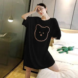 Women Cartoon Print Long Nightgown