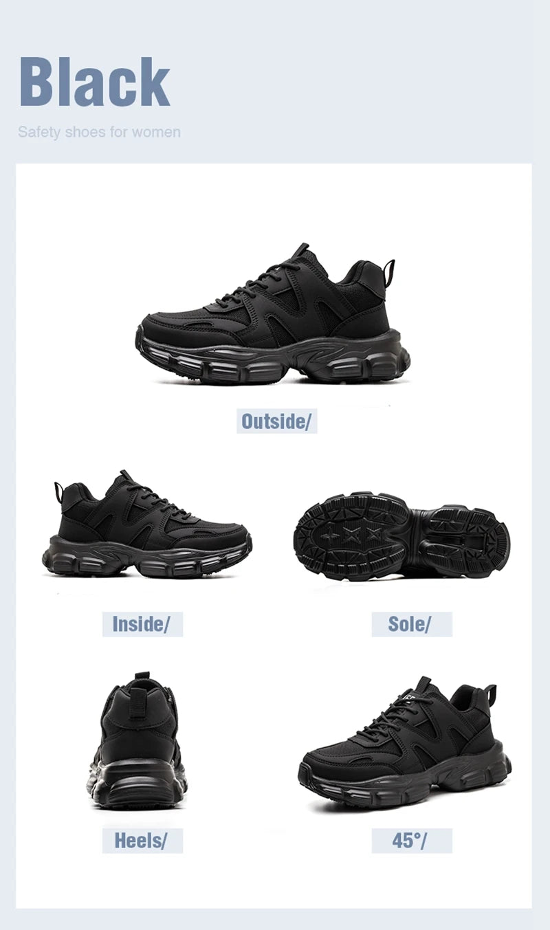 Women Safety Shoes Waterproof Steel Toe Sneakers